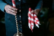  Candy Cane Candles - red and white