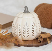  Cream Cut Out Leaf Pumpkin Oil Burner and Wax Melter