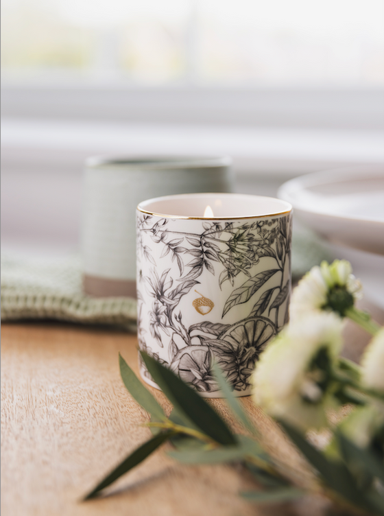 Bliss in Bone China Container - Luxury Scented Candle | Born of Botanics