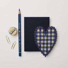  Blue Gingham Heart - Mini Greeting Card | Wanderlust Paper Co.