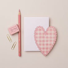  Pink Gingham Heart - Mini Greeting Card | Wanderlust Paper Co.