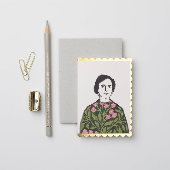 Woman in a Floral Dress - Mini Greeting Card | Wanderlast Paper Co